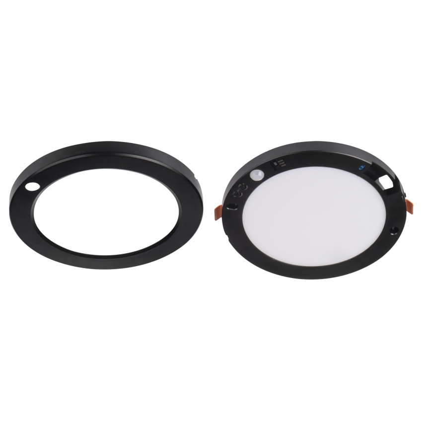 LED Stropna/Vgradna svetilka s senzorjem gibanja 2v1 ERGA LED/17W/230V 3000/4000/6500K črna