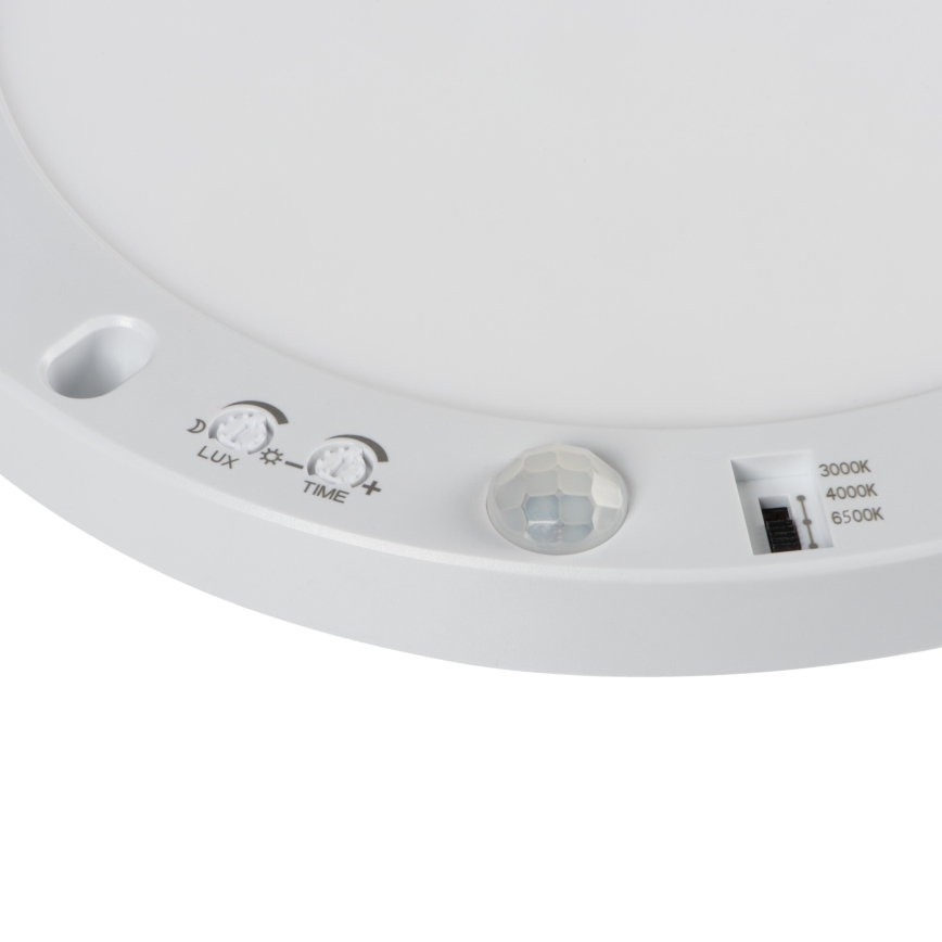 LED Stropna/Vgradna svetilka s senzorjem gibanja 2v1 ERGA LED/17W/230V 3000/4000/6500K bela