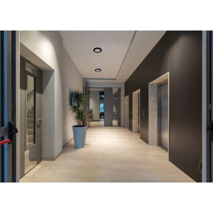 LED stropna/vgradna svetilka 2v1 ERGA LED/17W/230V 3000/4000/6500K črna