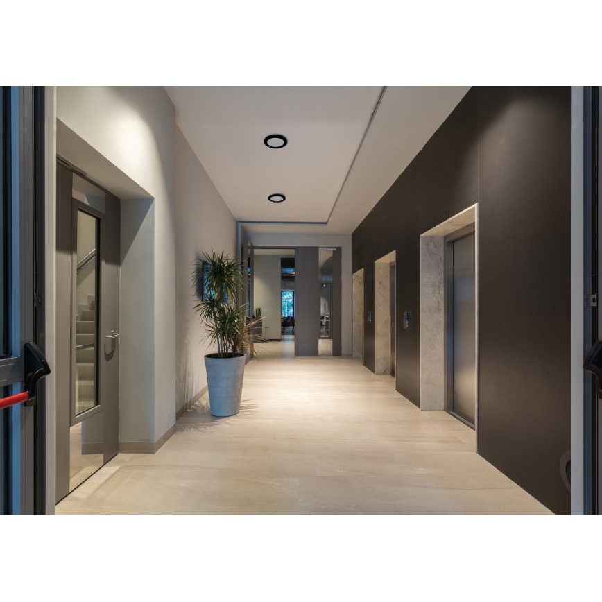 LED stropna/vgradna svetilka 2v1 ERGA LED/17W/230V 3000/4000/6500K črna