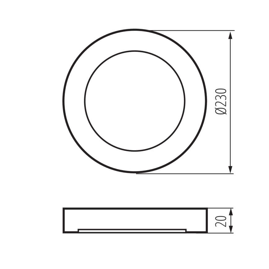 LED stropna/vgradna svetilka 2v1 ERGA LED/17W/230V 3000/4000/6500K črna