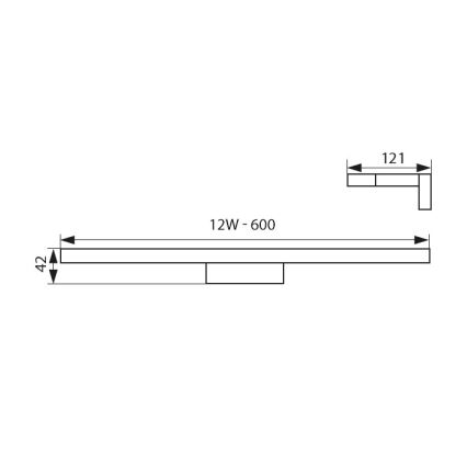 LED Kopalniška luč za osvetlitev ogledala ASTEN LED/12W/230V IP44 sijajni krom