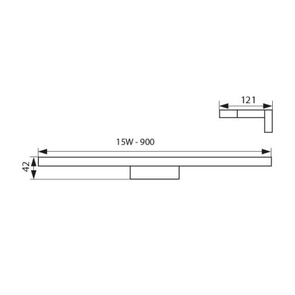 LED Kopalniška luč za osvetlitev ogledala ASTEN LED/15W/230V IP44 sijajni krom