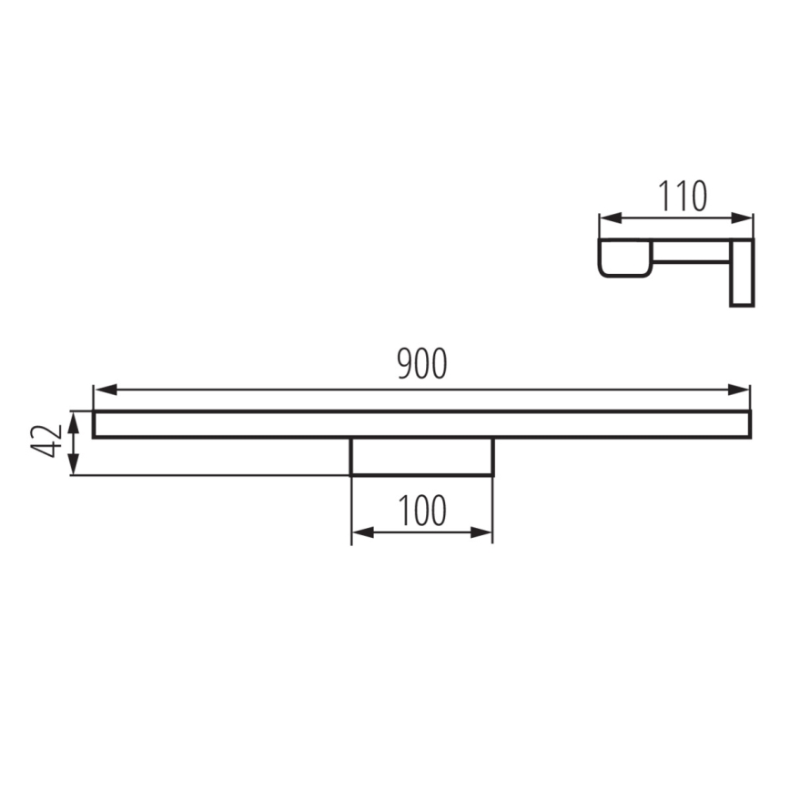 LED Kopalniška svetilka za ogledalo ASTEN LED/15W/230V IP44 črna