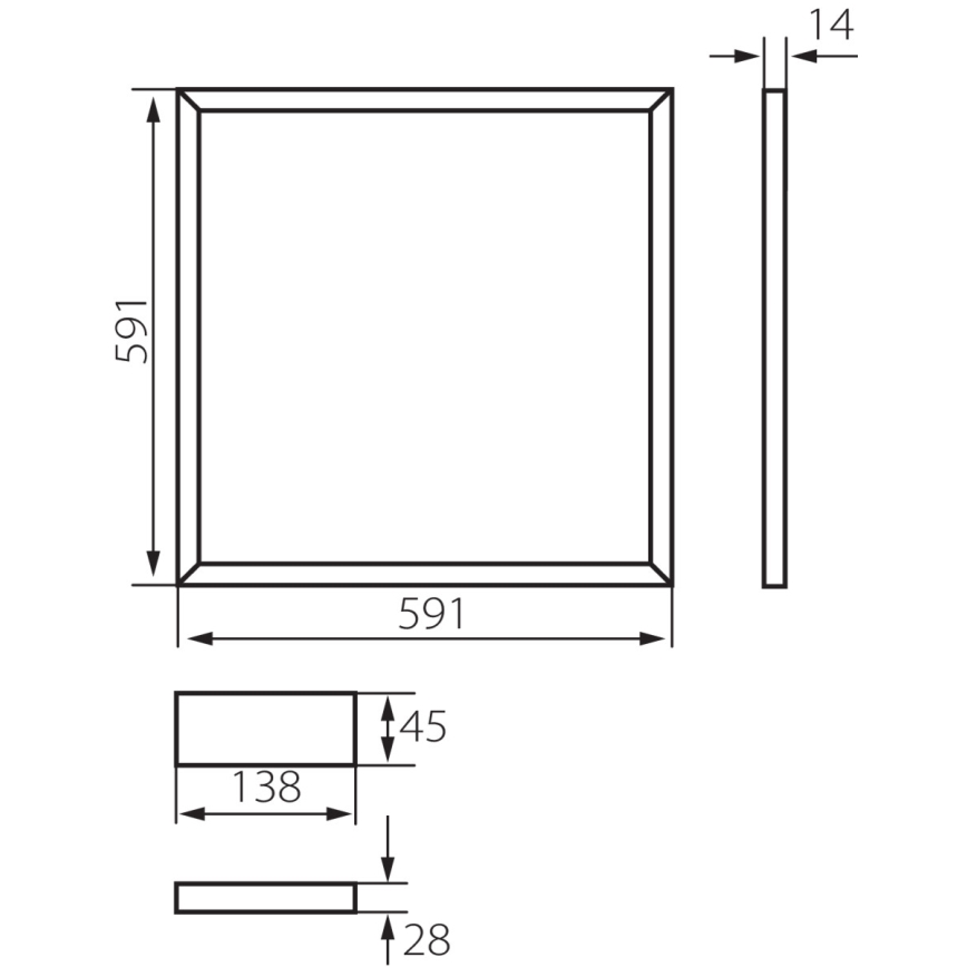 LED Okvir za spuščene stropove AVAR LED/40W/230V 6000K 59x59 cm