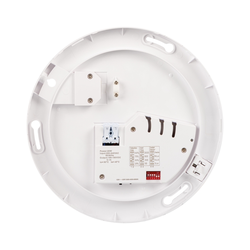 LED stropna svetilka z senzorjem gibanja in mraka VARSO LED/22/30W/230V 3000/4000/6500K, premer 33 cm, IP54