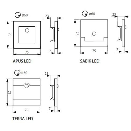 LED Stopniščna svetilka APUS s senzorjem LED/0,8W/12V 3000K