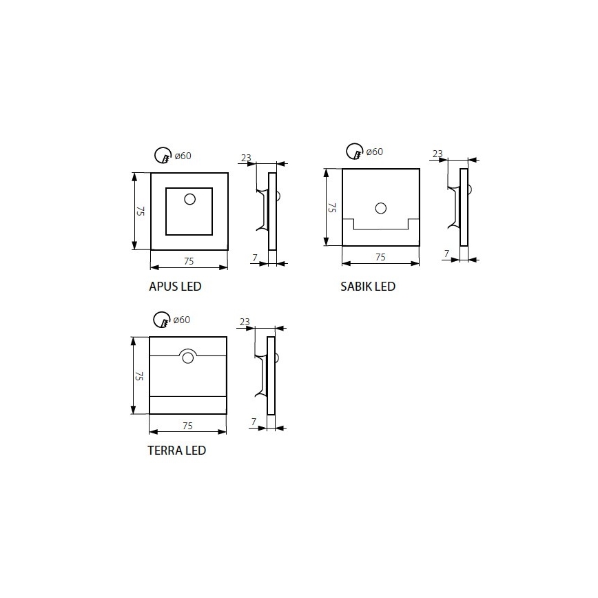 LED Stopniščna svetilka APUS s senzorjem LED/0,8W/12V 3000K