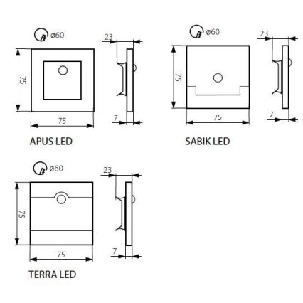 LED Stopniščna svetilka SABIK s senzorjem LED/0,8W/12V 3000K