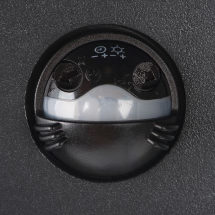 LED zunanja stenska svetilka s senzorjem gibanja in senzorjem za temo REKA LED/7W/230V IP54 antracitna, kvadratna