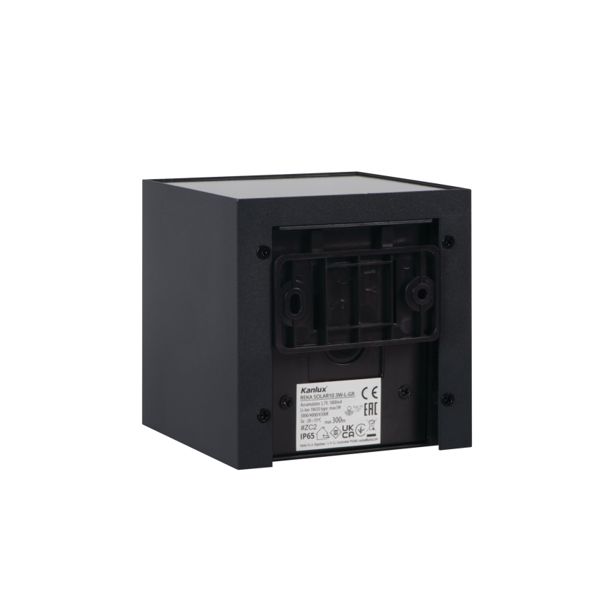 LED solarno stensko svetilo s senzorjem REKA LED/3W/3,7V 1800 mAh 3000/4000/6500K IP65 črna