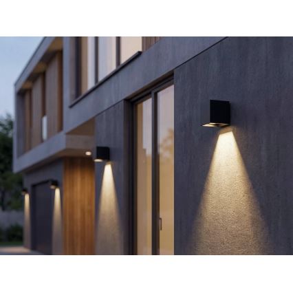 LED sončna stenska svetilka REKA s senzorjem LED/6W/3,7V 1800 mAh 3000/4000/6500K IP65 črna