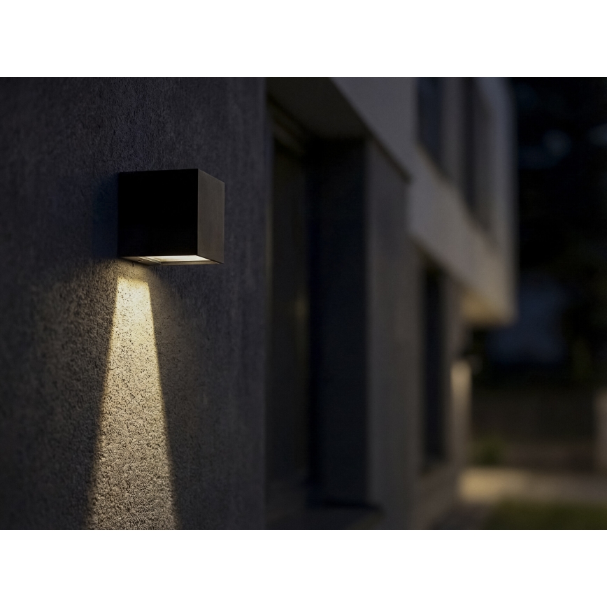 LED sončna stenska svetilka REKA s senzorjem LED/6W/3,7V 1800 mAh 3000/4000/6500K IP65 črna