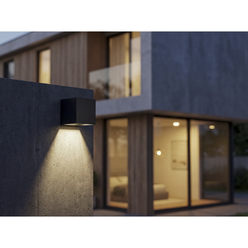 LED sončna stenska svetilka REKA s senzorjem LED/6W/3,7V 1800 mAh 3000/4000/6500K IP65 črna