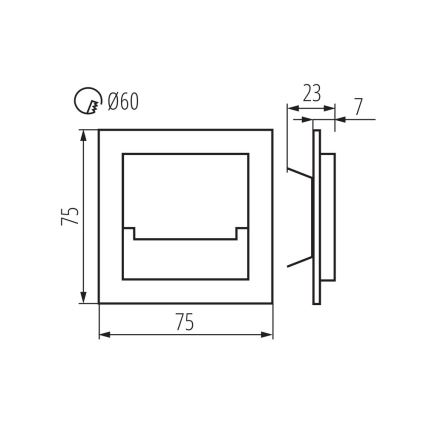 LED stensko svetilo za stopnišče SABIK MINI LED/0,8W/12V 4000K