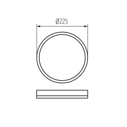 LED stropno svetilo AZPO LED/11,8W/230V 3000/4000/6000K premer 22,5 cm IP54 belo