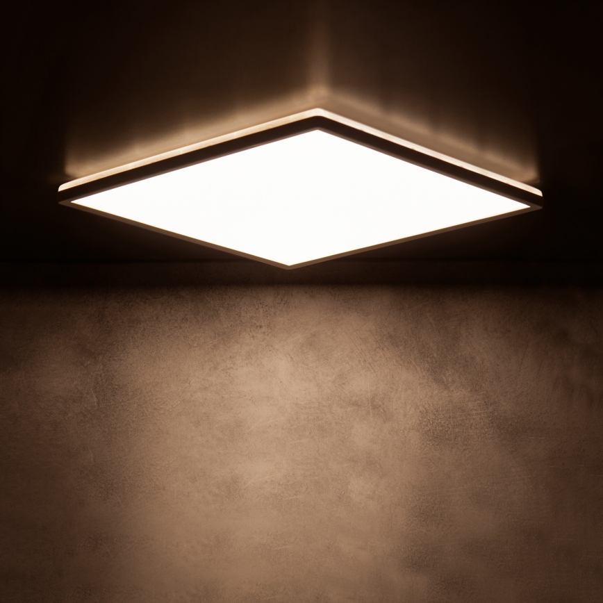 LED stropna svetilka AZPO LED/17,5W/230V 3000/4000/6000K 30x30 cm IP54 črna