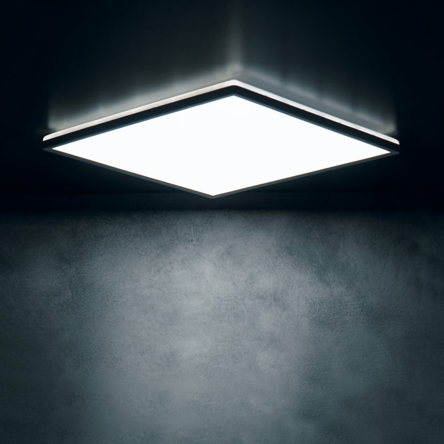 LED stropna svetilka AZPO LED/22W/230V 3000/4000/6000K 42x42 cm IP54 črna