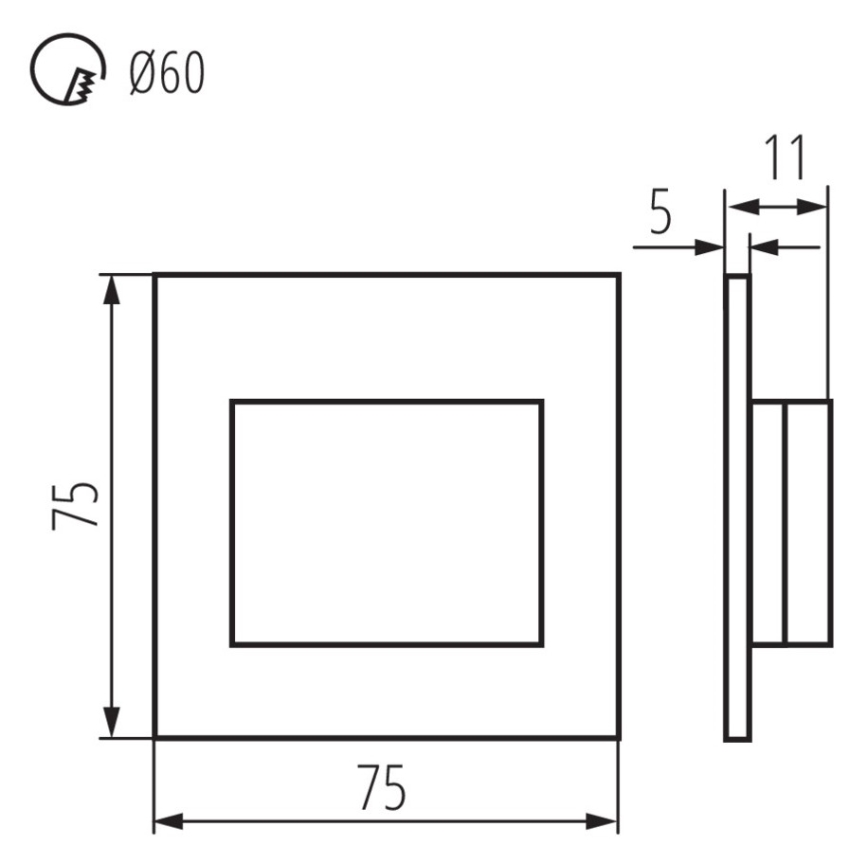 LED stopniščno svetilo ERINUS LED/1,5W/12V 4000K bela