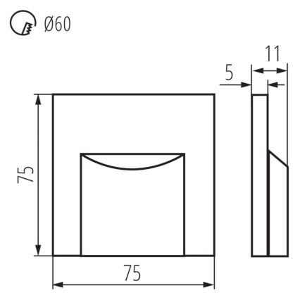 LED Svetilka za stopnišče ERINUS LED/0,8W/12V 3000K siva
