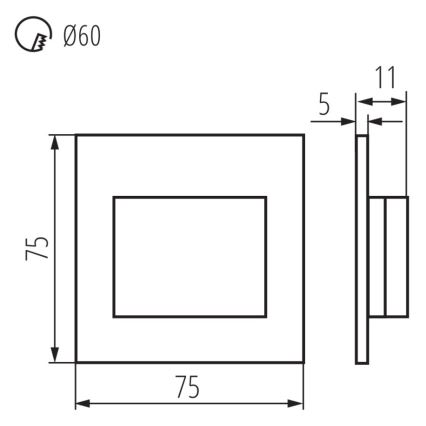 LED Svetilka za stopnišče ERINUS LED/1,5W/12V 4000K siva