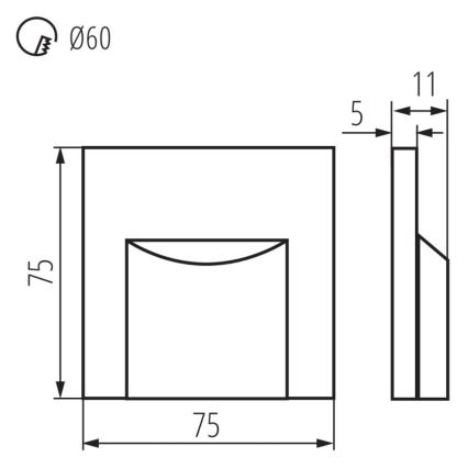 LED Svetilka za stopnišče ERINUS LED/0,8W/12V 3000K črna