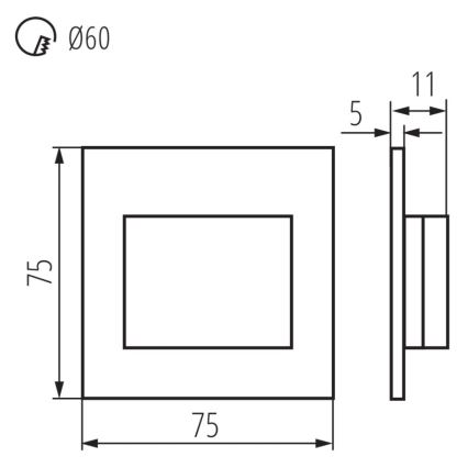 LED Svetilka za stopnišče ERINUS LED/1,5W/12V 3000K črna