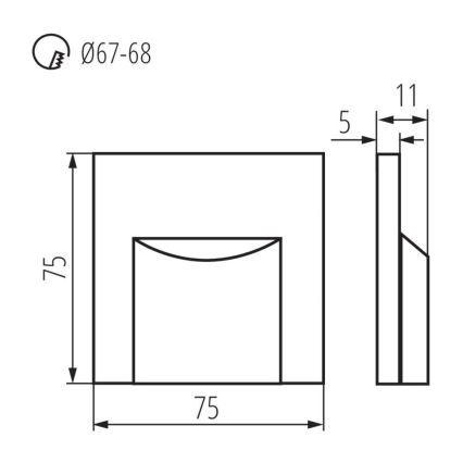 LED Stopniščna svetilka ERINUS LED/1,5W/12V 3000K bela