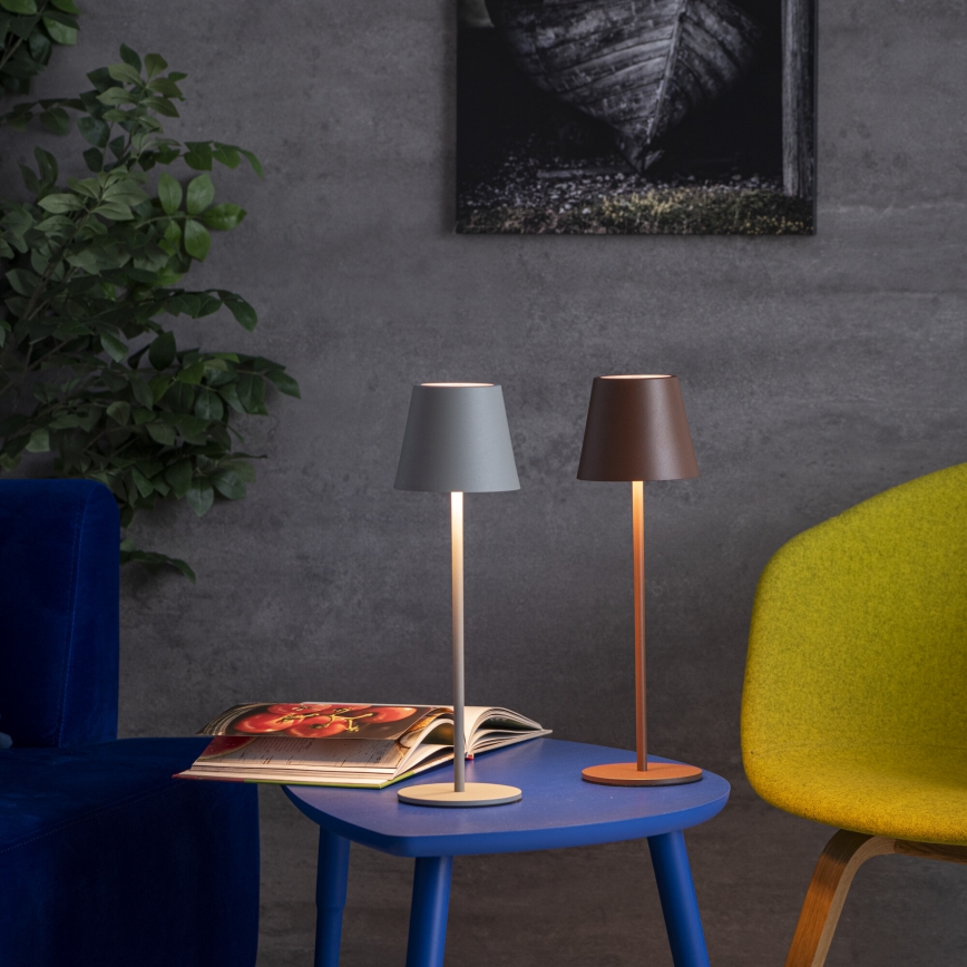 LED Zatemnitvena polnilna namizna svetilka INITA LED/1,2W/1800 mAh IP54 rjava