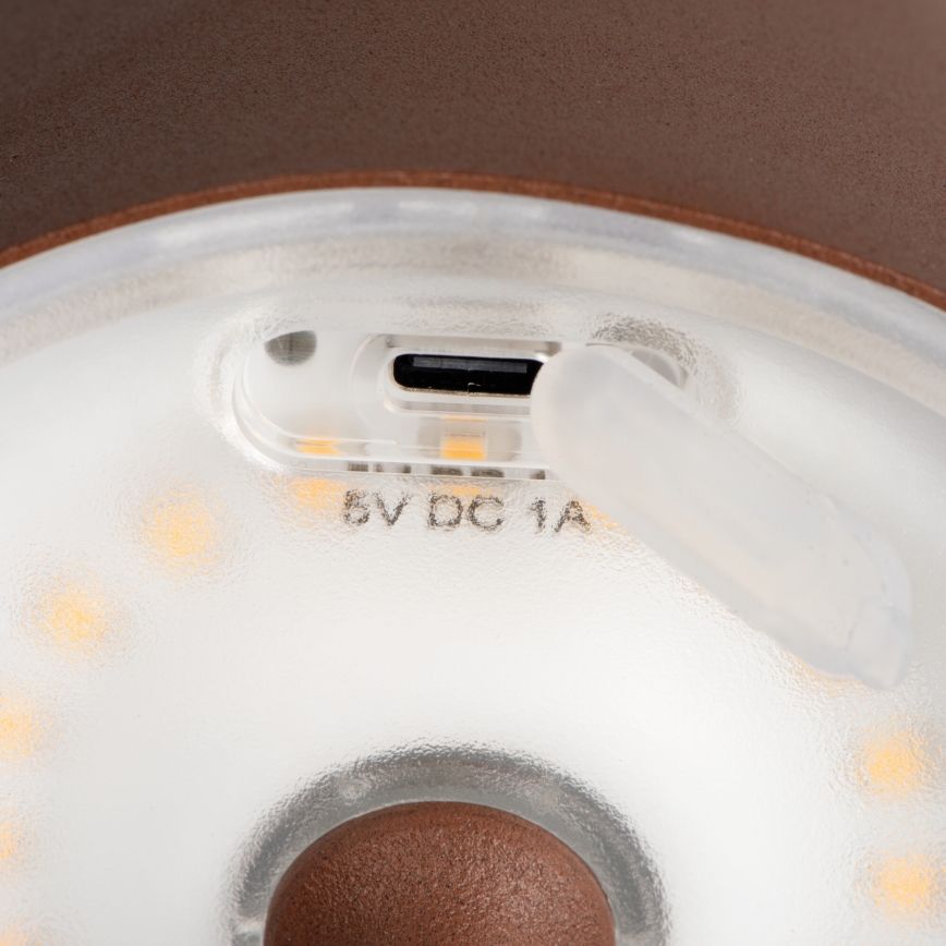 LED Zatemnitvena polnilna namizna svetilka INITA LED/1,2W/1800 mAh IP54 rjava