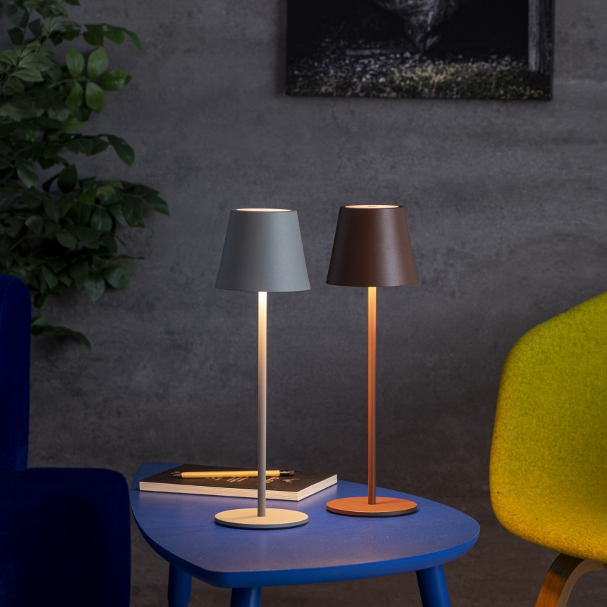 LED Zatemnitvena polnilna namizna svetilka INITA LED/1,2W/1800 mAh IP54 siva