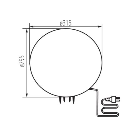 Zunanja svetilka STONO 1xE27/15 W/230 V, premer 31,5 cm, IP65