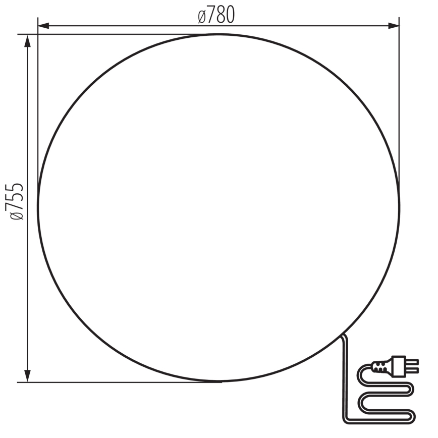 Zunanja svetilka STONO 1xE27/25W/230V pr. 78 cm IP65