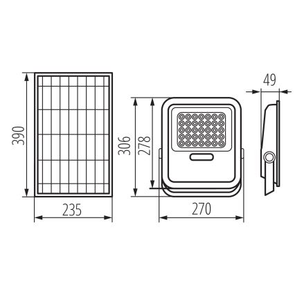 LED Zatemnitveni reflektor s solarnim panelom in senzorjem mraka LED/15W/15000 mAh 3,2V IP65 + Daljinski upravljalnik