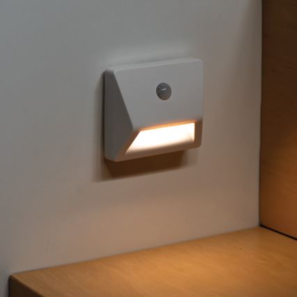 LED vgradna svetilka s senzorjem gibanja in senzorjem somraka IRS LED/0,3W/3xAAA IP54 bela