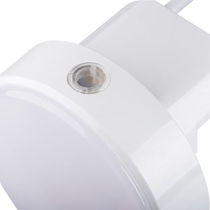 Kanlux 37396 - LED Zatemnitven orientacija svetel s senzorjem za mrak za vtičnico ULOV LED/0,5W/230V bela