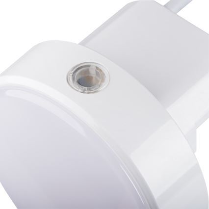 LED orientacijska svetilka z možnostjo zatemnitve in z senzorjem za mrak za vtičnico ULOV LED/0,5W/230V bela