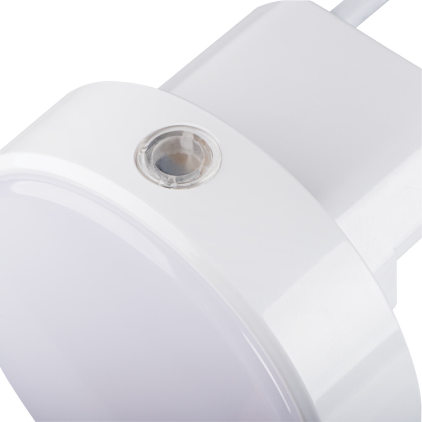 LED orientacijska svetilka z možnostjo zatemnitve in z senzorjem za mrak za vtičnico ULOV LED/0,5W/230V bela
