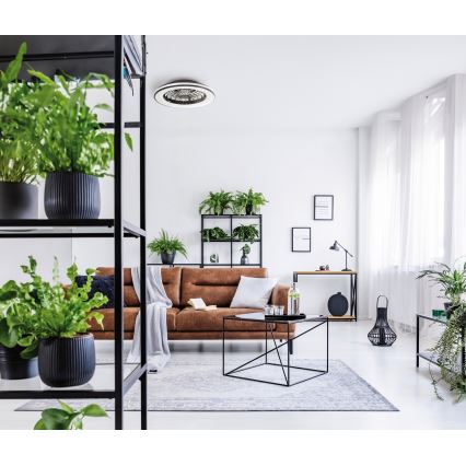 LED Zatemnitvena stropna svetilka z ventilatorjem PLAVE LED/48W/230V 3000/4000/6500K + Daljinski upravljalnik