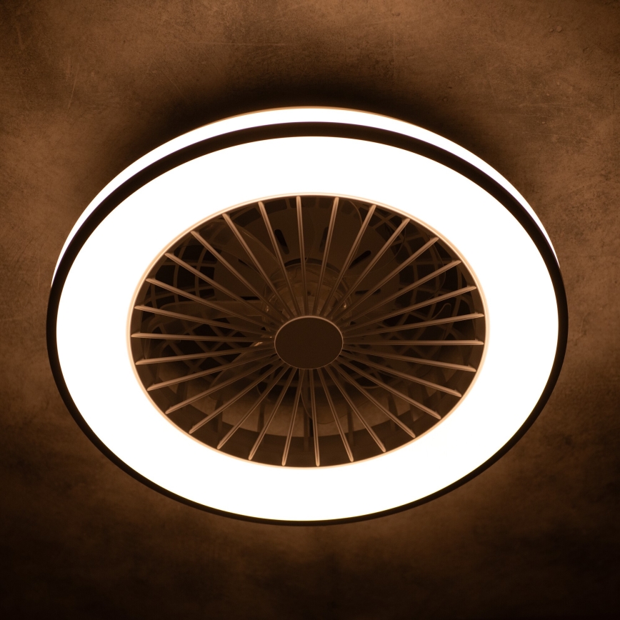 LED Zatemnitvena stropna svetilka z ventilatorjem PLAVE LED/48W/230V 3000/4000/6500K + Daljinski upravljalnik