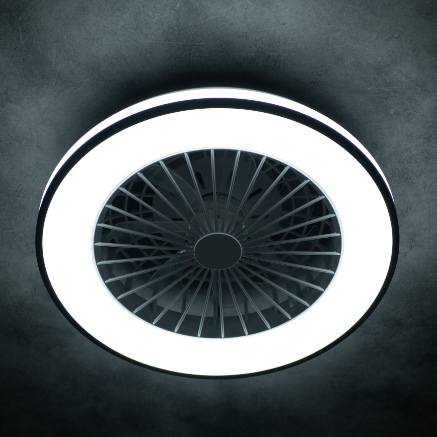 LED Zatemnitvena stropna svetilka z ventilatorjem PLAVE LED/48W/230V 3000/4000/6500K + Daljinski upravljalnik