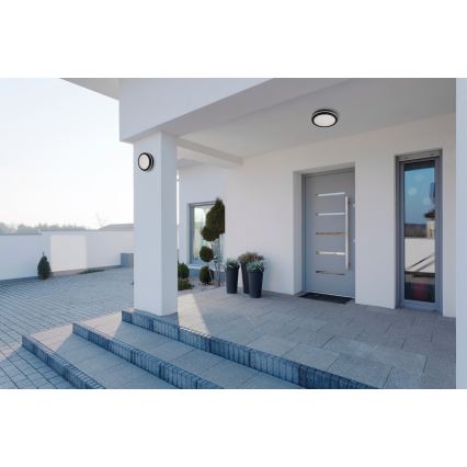 LED Zunanja stropna svetilka BENO E LED/12W/230V 3000/4000/6500K pr. 20 cm IP65 črna