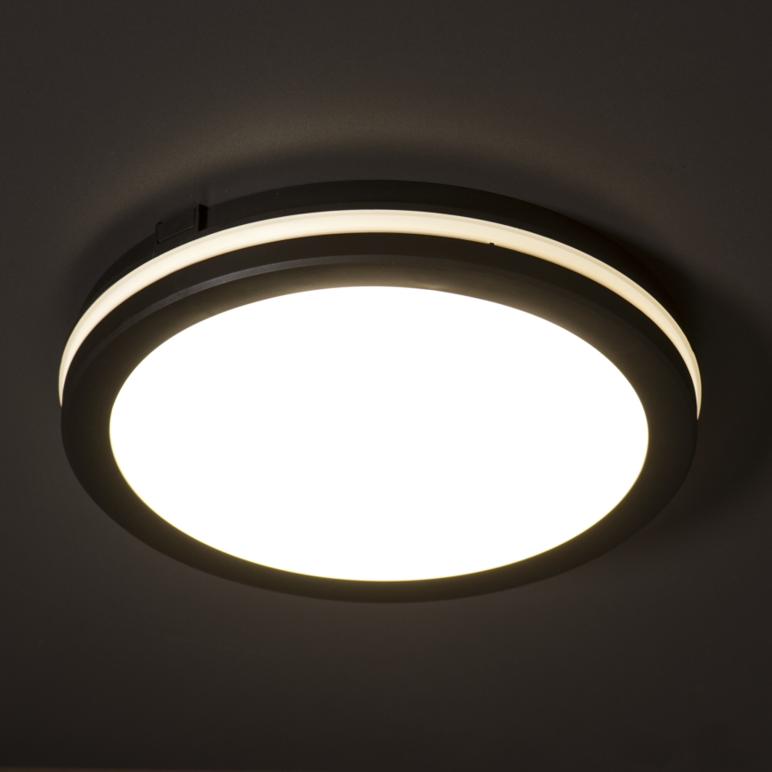 LED Zunanja stropna svetilka BENO E LED/12W/230V 3000/4000/6500K pr. 20 cm IP65 črna