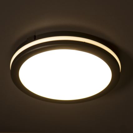 LED Zunanja stropna svetilka BENO E LED/12W/230V 3000/4000/6500K pr. 20 cm IP65 črna