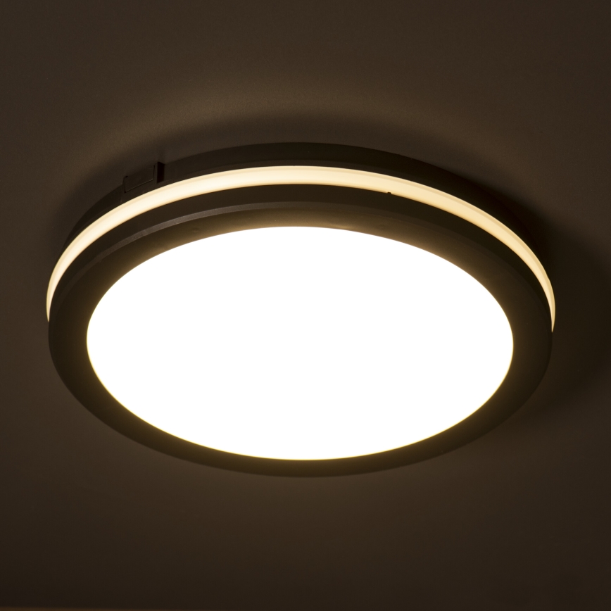 LED Zunanja stropna svetilka BENO E LED/20W/230V 3000/4000/6500K pr. 20 cm IP65 črna