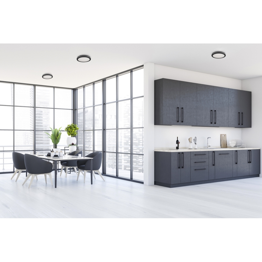LED Zunanja stropna svetilka BENO E LED/30W/230V 3000/4000/6500K pr. 30 cm IP65 črna