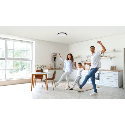 LED Zatemnitvena stropna svetilka PLAFON LED/20W/230V 3000-6500K Wi-Fi črna