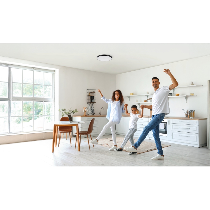 LED Zatemnitvena stropna svetilka PLAFON LED/20W/230V 3000-6500K Wi-Fi črna