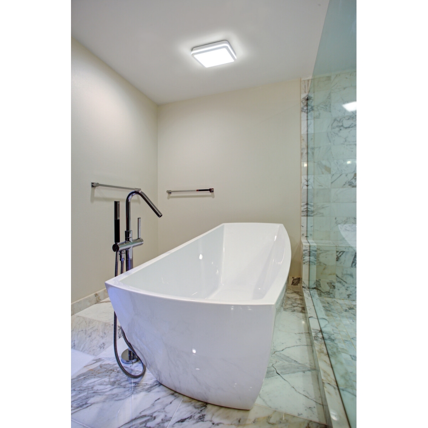 LED Zunanja stropna svetilka s senzorjem gibanja BENO LED/12/18W/230V 3000/3500/4000K IP65 bela kvadraten