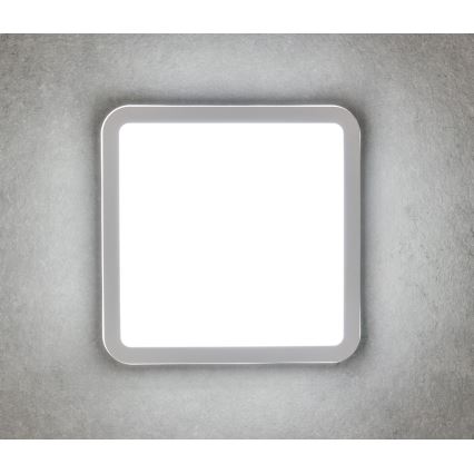 LED Zunanja stropna svetilka s senzorjem gibanja BENO LED/12/18W/230V 3000/3500/4000K IP65 bela kvadraten